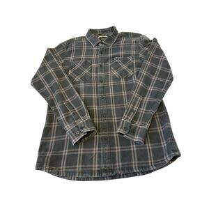 RVCA Men's Plaid Flannel Shirt Sz M Brown Long Sleeve Outdoor Grunge Y2K